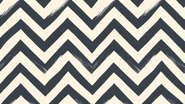 Photo a simple bold and graphic pattern of black chevron stripes on a cream background with an abstract handpainted effect