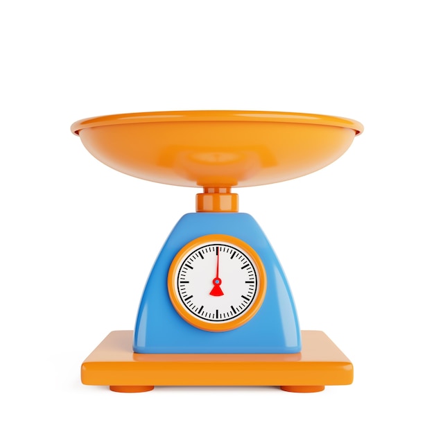 Photo simple cartoon icon kitchen balance scale 3d rendering