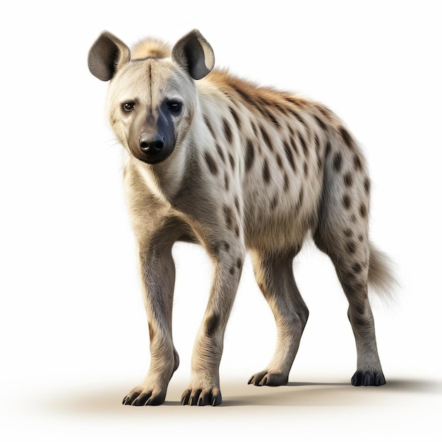 Photo simple cel shaded 3d hyena full body white background