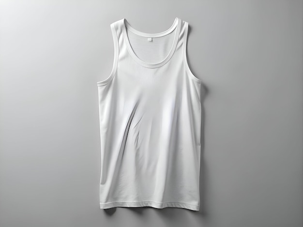 Photo a simple clean white tank top isolated on a gray background