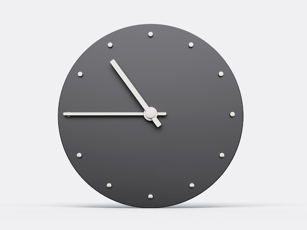 Simple clock gray ten forty five o39clock 1045 or quarter to Eleven Modern Minimal Clock