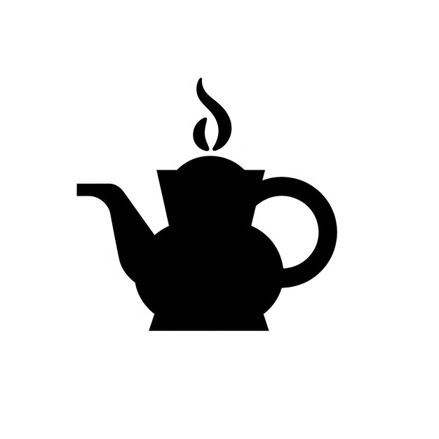 Photo simple coffee icon silhouette teapot black