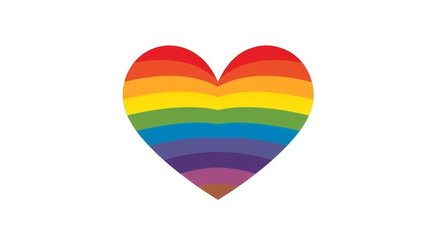 Photo a simple colorful heartshaped symbol with the colors of the rainbow representing love diversity and pride