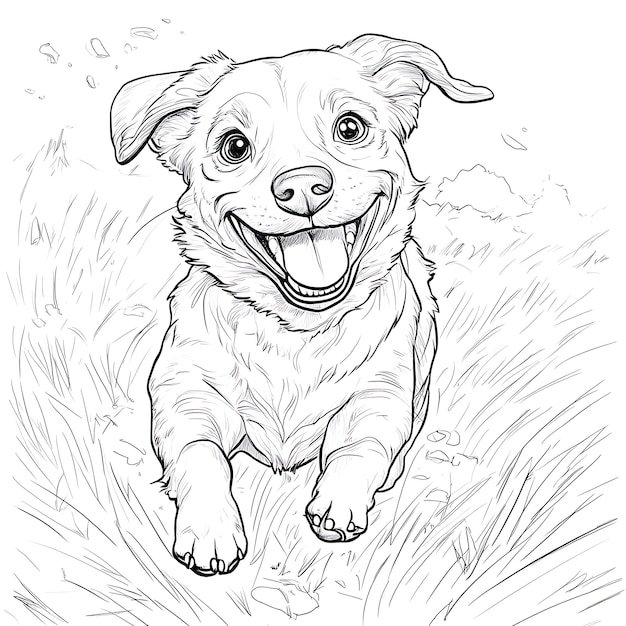 Photo simple coloring page of dog