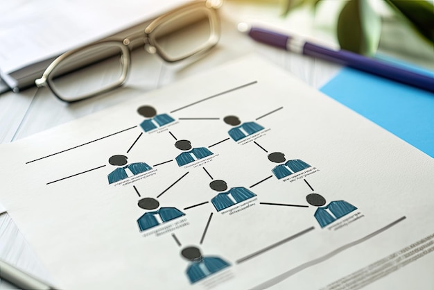 Photo a simple diagram showing organizational structure with clear connections