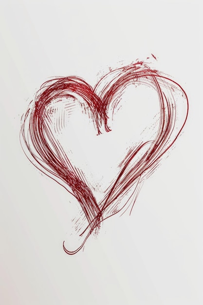 A simple drawing of a heart on a white paper Suitable for Valentine39s Day cards or romantic designs