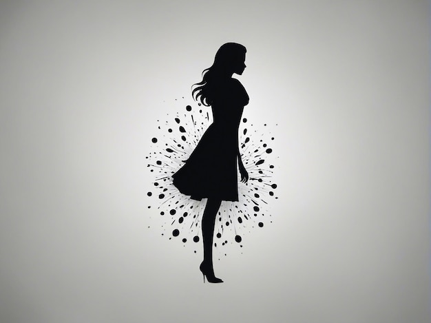 Simple and elegant logo that portrays the silhouette of a woman shedding black tears generated by AI