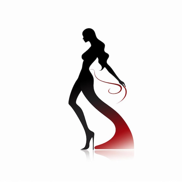 simple elegant woman silhouette logo design