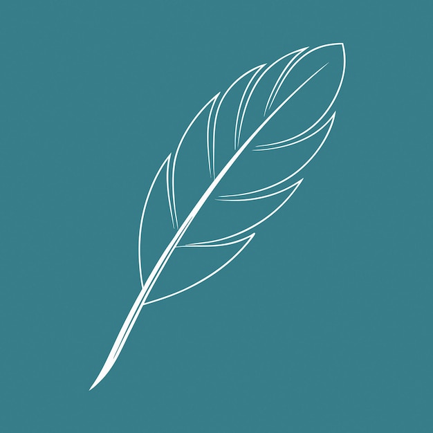 Photo simple feather using a single continuous line