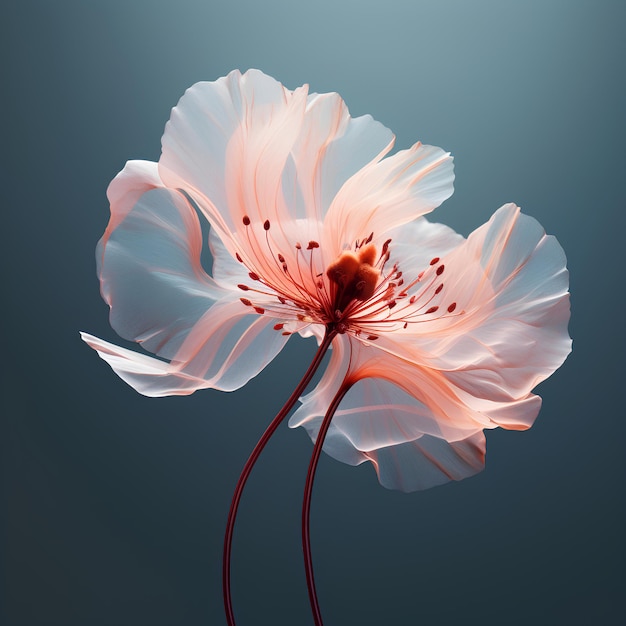 A simple floral illustration with lines macro photograph