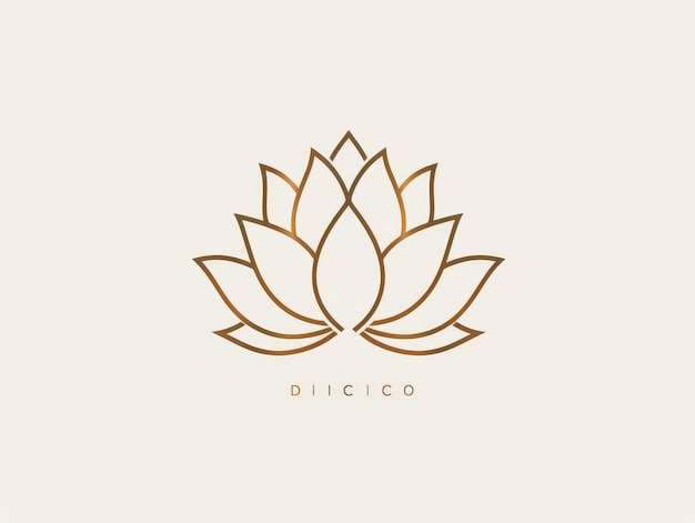 Simple golden lotus flower logo design on a white background