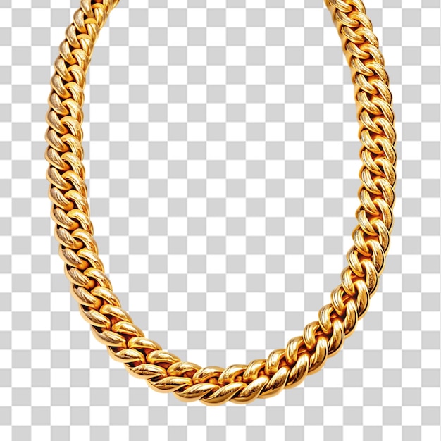 Photo simple golden neck chain isolated on transparent background