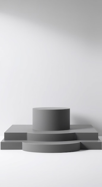 Simple gray podium on a white background