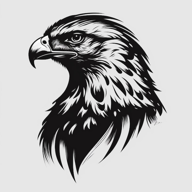 Simple hawk logo in black and white