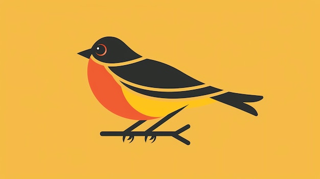 A simple illustration of a bird on a branch