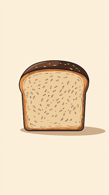 A simple illustration of loaf of rye bread with warm inviting look