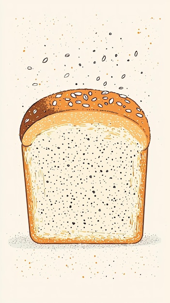 Photo a simple illustration of loaf of whole grain bread with golden crust