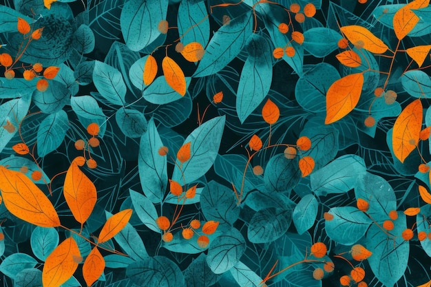 Simple Illustration in Teal and Orange