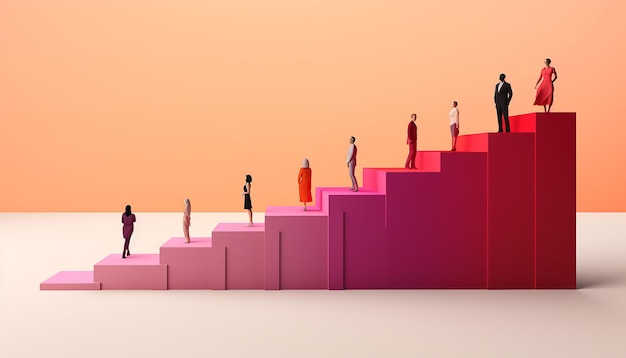 a simple yet impactful 3D poster featuring a series of ascending minimalist steps