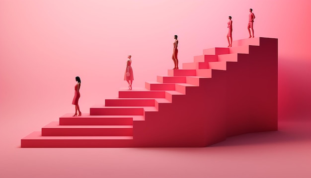 a simple yet impactful 3D poster featuring a series of ascending minimalist steps