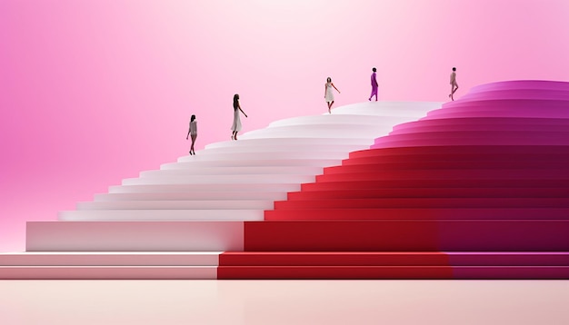 a simple yet impactful 3D poster featuring a series of ascending minimalist steps