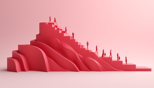 a simple yet impactful 3D poster featuring a series of ascending minimalist steps