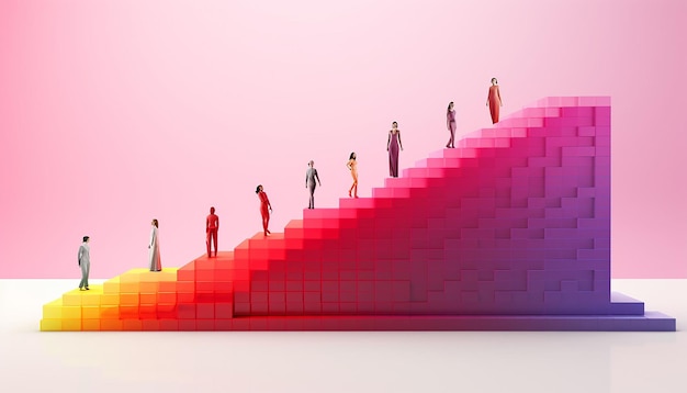 a simple yet impactful 3D poster featuring a series of ascending minimalist steps