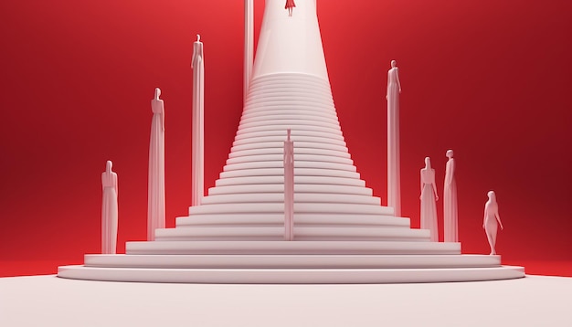 a simple yet impactful 3D poster featuring a series of ascending minimalist steps