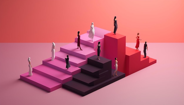 a simple yet impactful 3D poster featuring a series of ascending minimalist steps