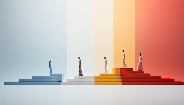 a simple yet impactful 3D poster featuring a series of ascending minimalist steps