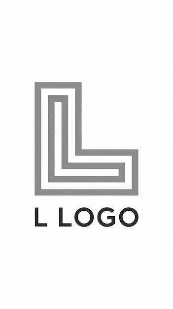 Photo simple letter l logo linear square sign company icon with brand business card