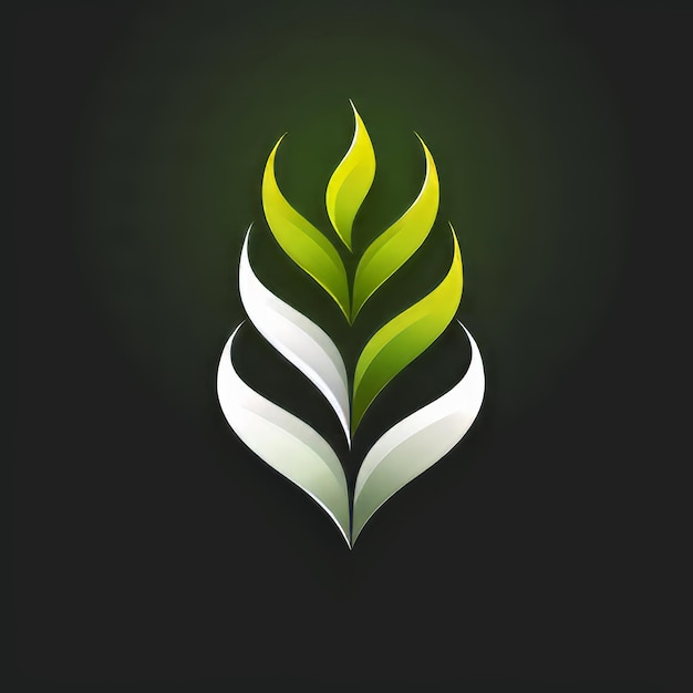 Photo simple lime green and white faith logo on black background generative ai