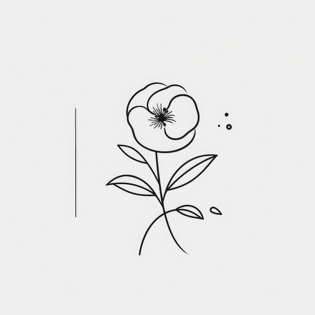 Photo a simple line art flower