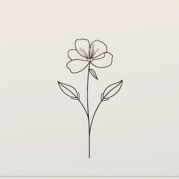 Photo a simple line art flower