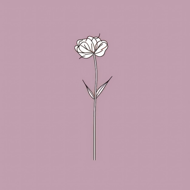 Photo a simple line art flower