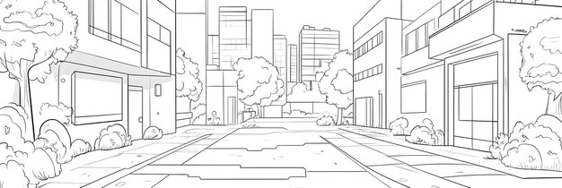 Photo simple line art of urban landscapes