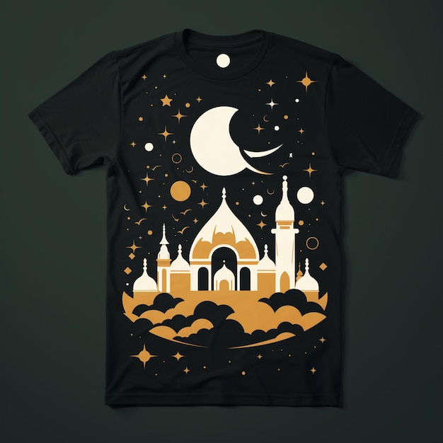 simple line art vector design theme ramadhan for tshirt