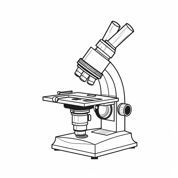 Photo a simple line drawing of a microscope