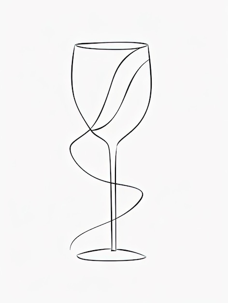 A simple line drawing of a wine glass