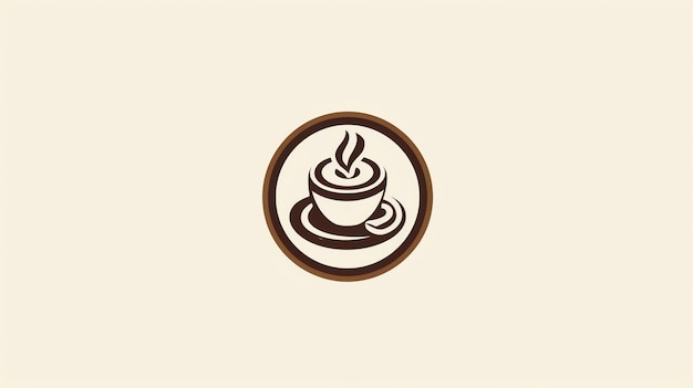 Simple logo design featuring a stylized coffee cup with steam