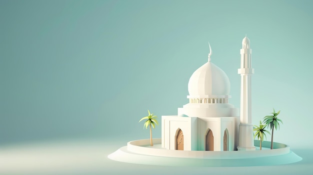 simple lowpoly cute 3d of eid al adha mubarak background