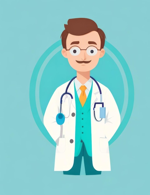 simple man cute vector design doctor flat