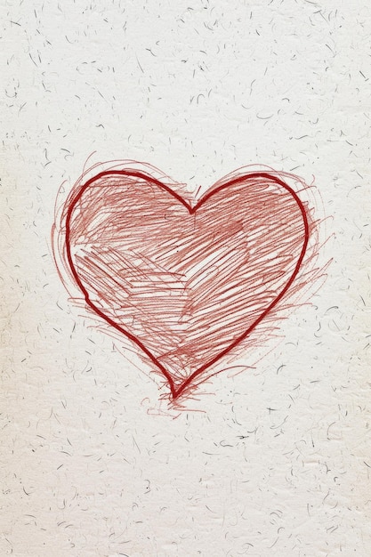 A simple yet meaningful drawing of a heart on a piece of paper Perfect for expressing love or adding a romantic touch to any project