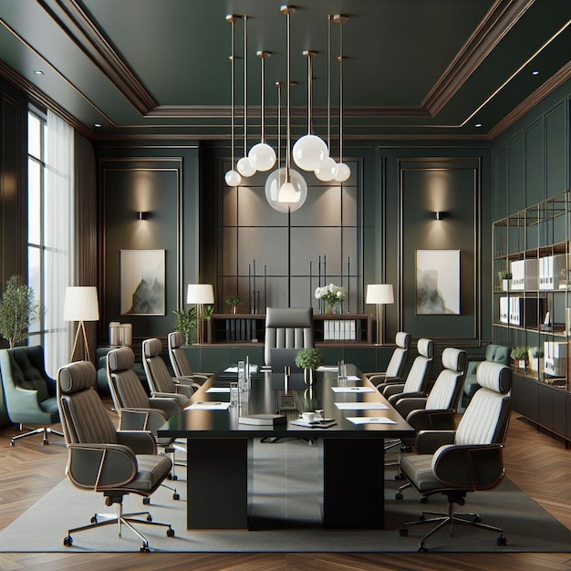 Simple and minimal empty business meeting room corporate interior