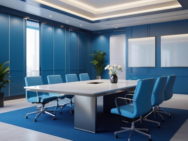 Simple and minimal empty business meeting room corporate interior