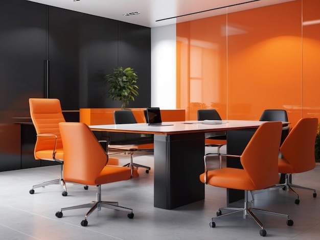 Simple and minimal empty business meeting room corporate interior