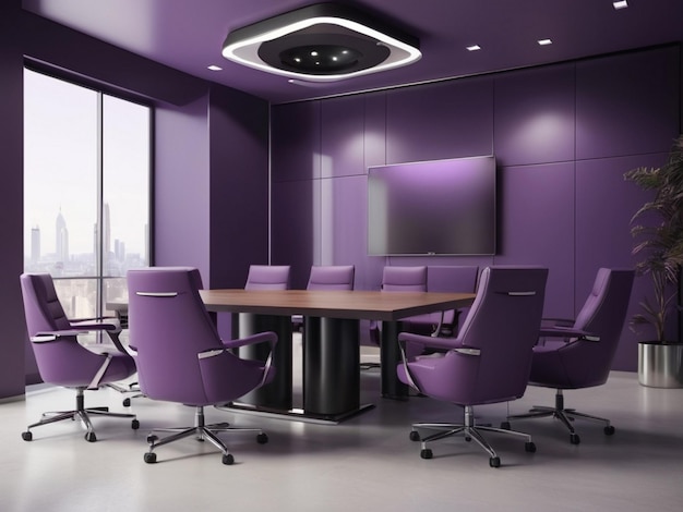 Simple and minimal empty business meeting room corporate interior