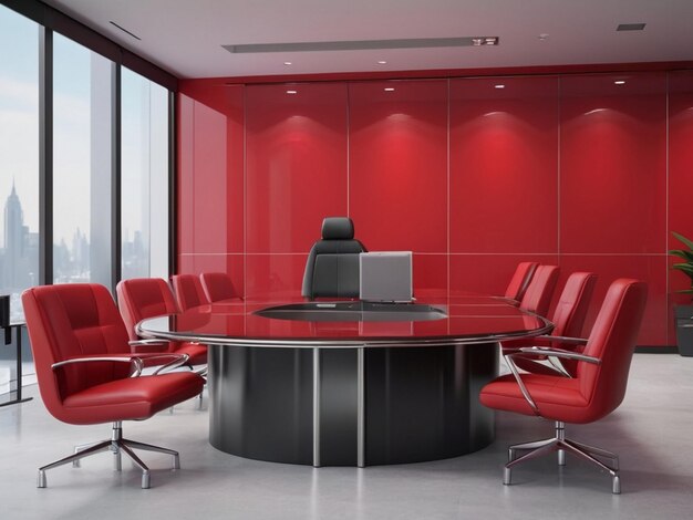 Simple and minimal empty business meeting room corporate interior