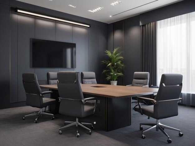 Simple and minimal empty business meeting room corporate interior