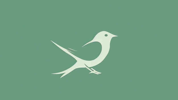 Photo simple minimalist design of a bird on a green background